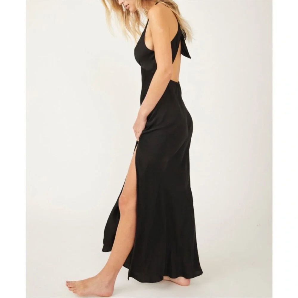 Free People Night Owl Slip Dress Black NWT Medium